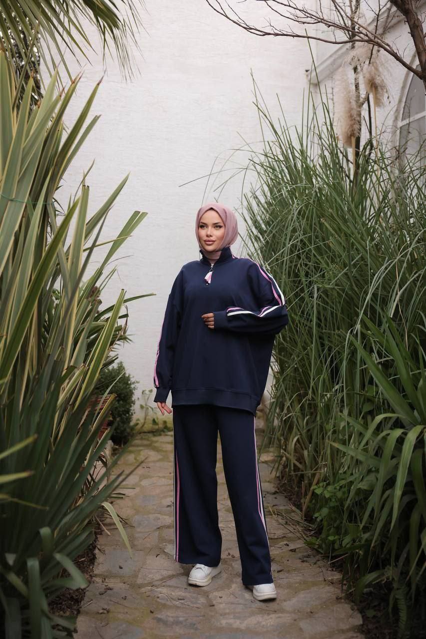 Oversized Tracksuit فوشيا و كحلي