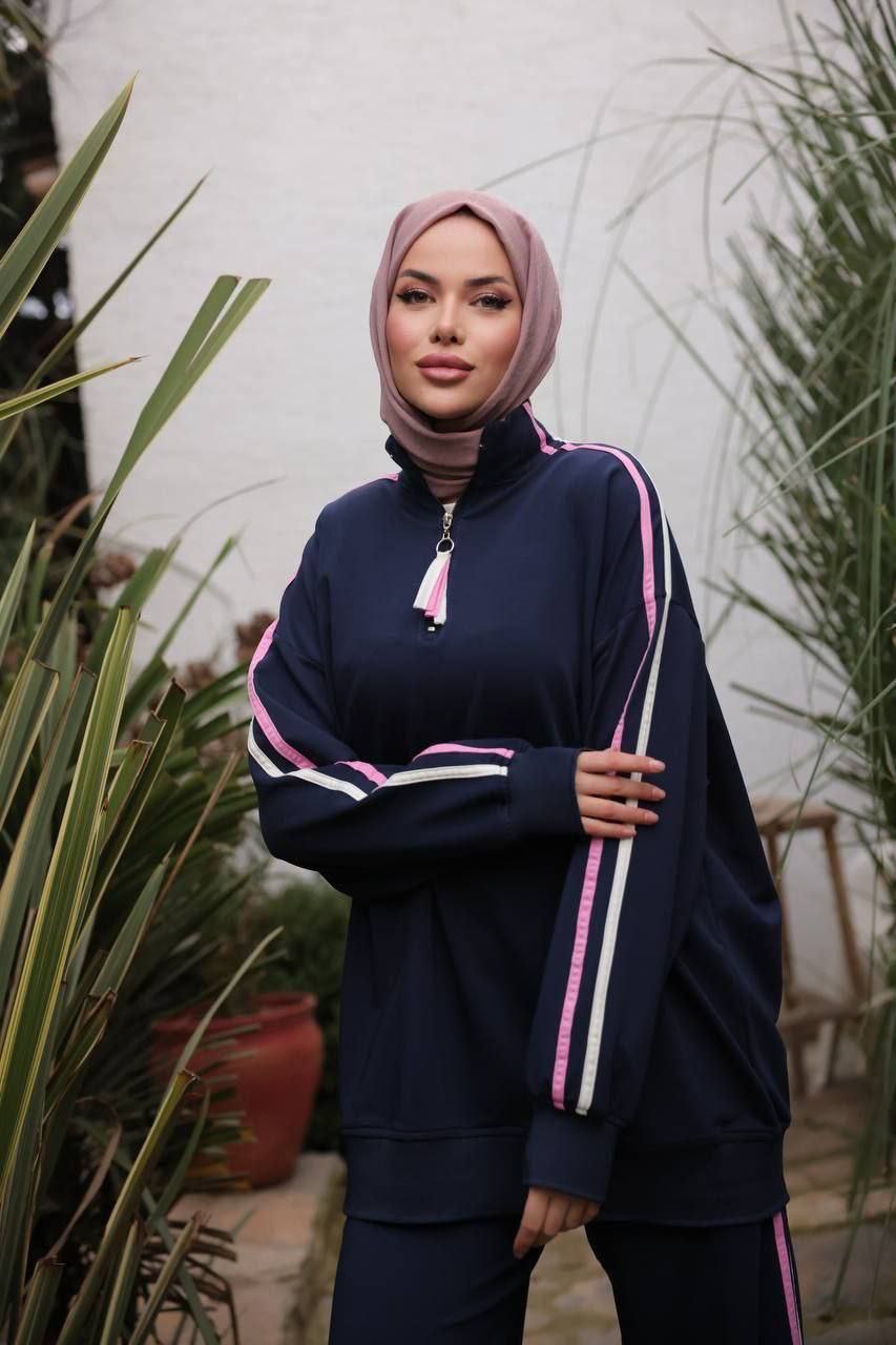 Oversized Tracksuit فوشيا و كحلي