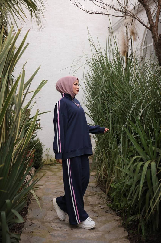 Oversized Tracksuit فوشيا و كحلي