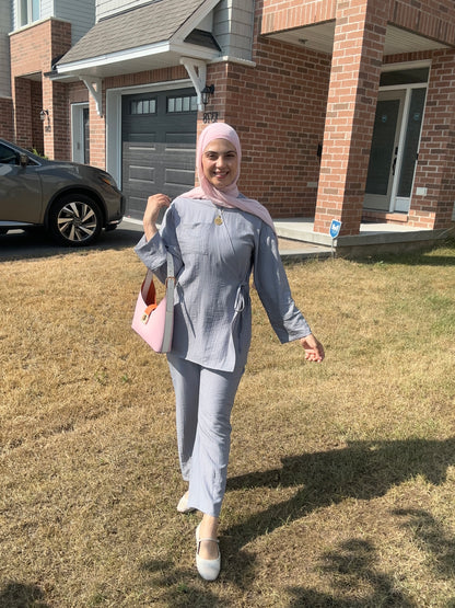 Lily Set - طقم ليلي  (Light Gray color)