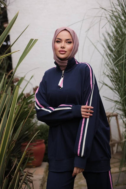 Oversized Tracksuit فوشيا و كحلي