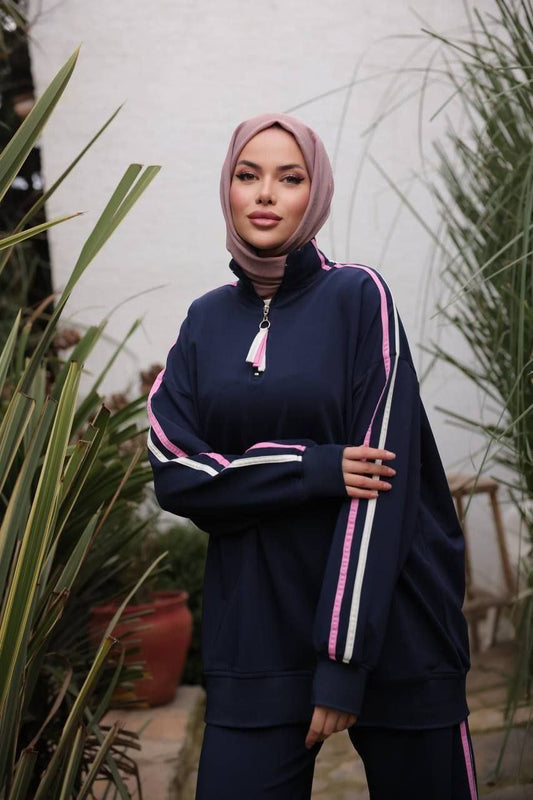 Oversized Tracksuit فوشيا و كحلي