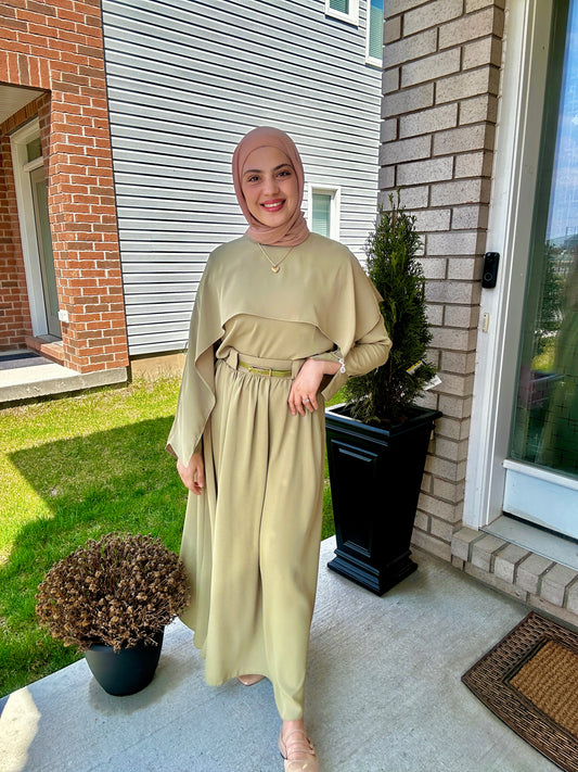 Khaki Tunic & Skirt Set