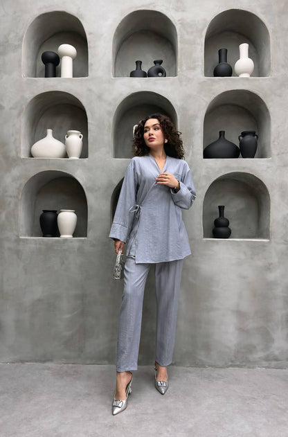 Lily Set - طقم ليلي  (Light Gray color)