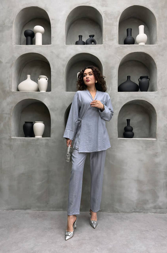 Lily Set - طقم ليلي  (Light Gray color)