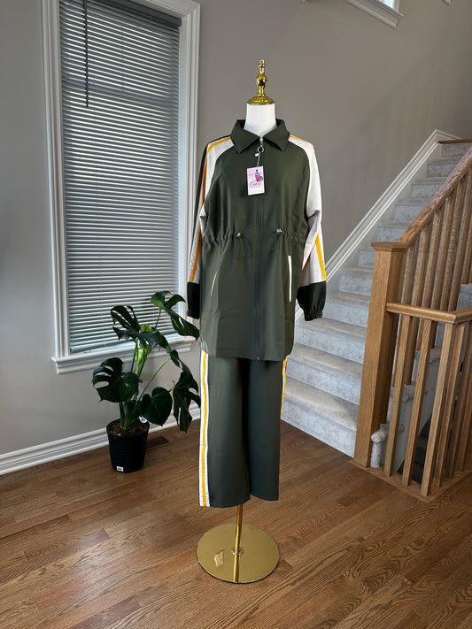 Olive Green Tracksuit Set - طقم الزيتون