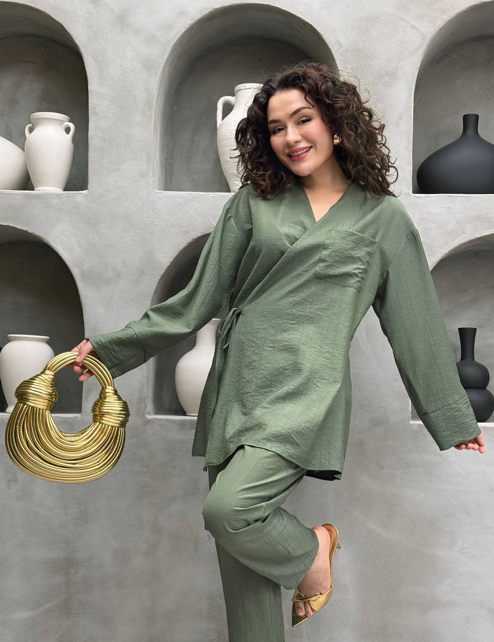 Lily Set - طقم ليلي  (Olive Green color)