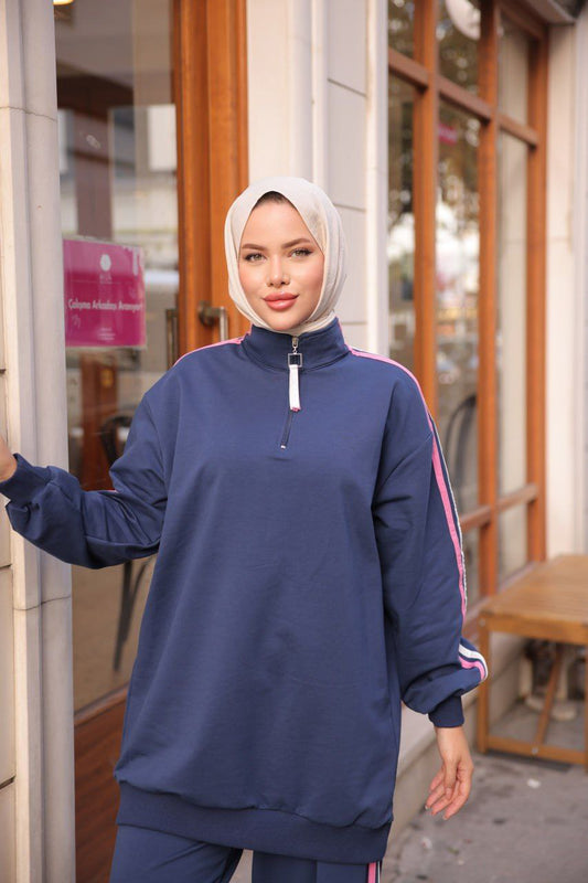 Oversized Tracksuit فوشيا و كحلي