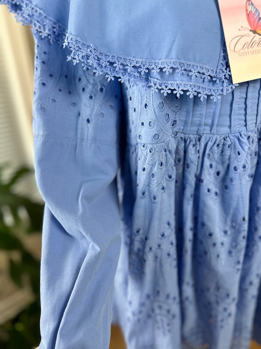 Ruffled Blue Shirt