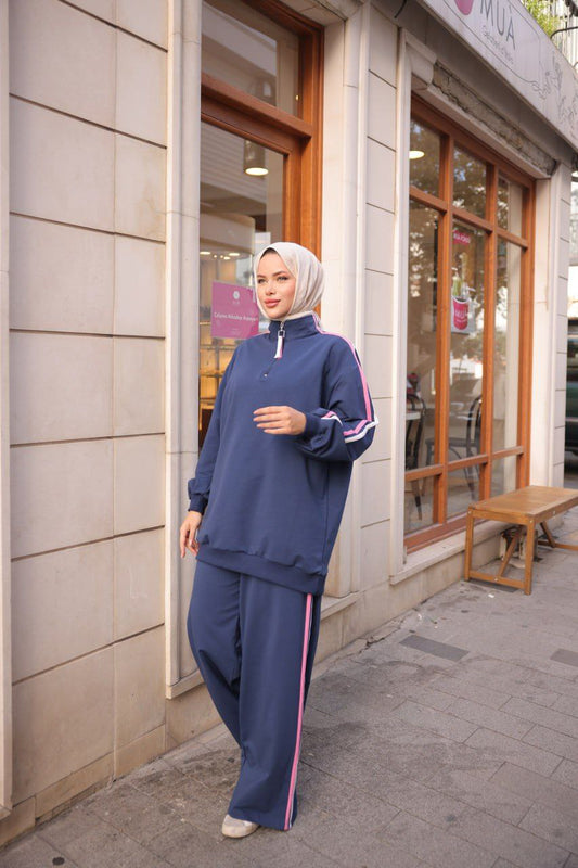 Oversized Tracksuit فوشيا و كحلي