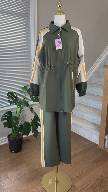 Olive Green Tracksuit Set - طقم الزيتون